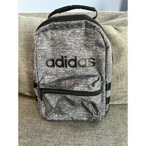 Adidas Santiago Insulated Lunch Bag Gray Black Zip Around Lunch Box